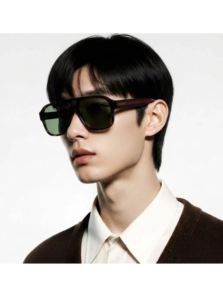 Gucci Tortoise Shell Sunglasses With Green Lenses Gg0925s 002